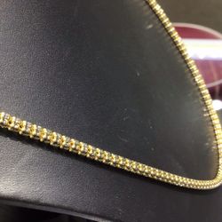 10k Gold Ice Necklace 20” Inch Available In Stock ..