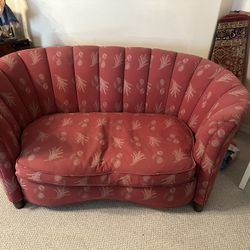 Antique Scalloped Love Seat 