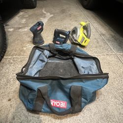 2 ryobi wood sanders ryobi saw and ryobi bag