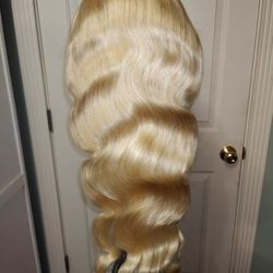 28in Human Hair Blonde 13x4 Lace Frontal Wig  180% Density 