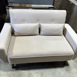 New-49" Small Loveseat Sofa, 2 Seat Mid Century Love Seat Couch with Throw Pillows for Living Room, Apartment, Bedroom and Small Spaces
