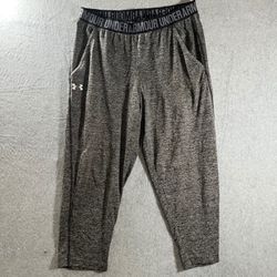 Under Armour Women's Play Up Twist Cropped Jogger Pants Gray Heather Pockets M