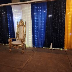 Throne Chair Gold And White  2x1