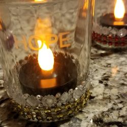 Three Small Glass Candle Holders