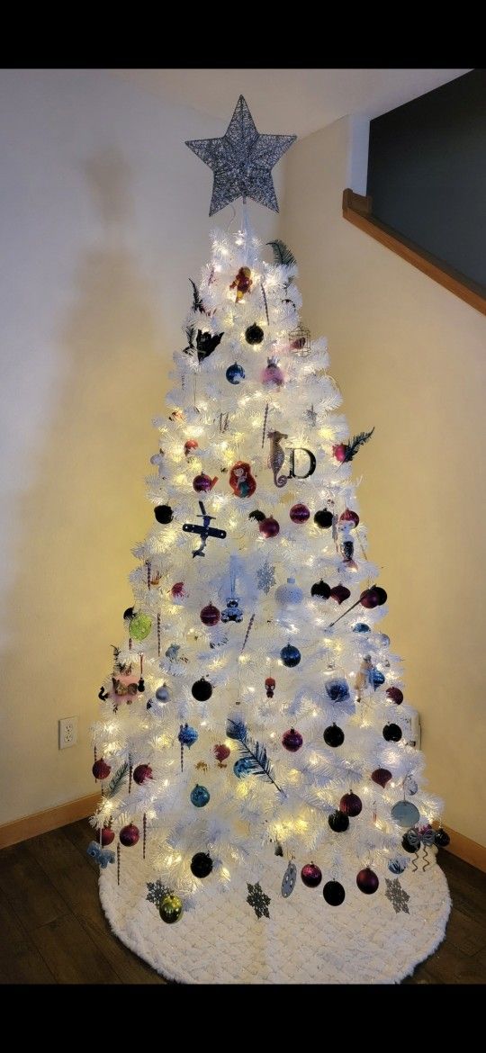 7.5 ft. Pre-Lit LED White North Hill Spruce Artificial Christmas Tree