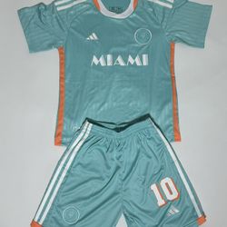 Youth Messi Inter Miami Uniform Set Jersey Shorts 