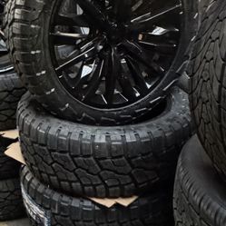 22 Inch Black Wheels And Rigged Terrain Tires With Sensors 