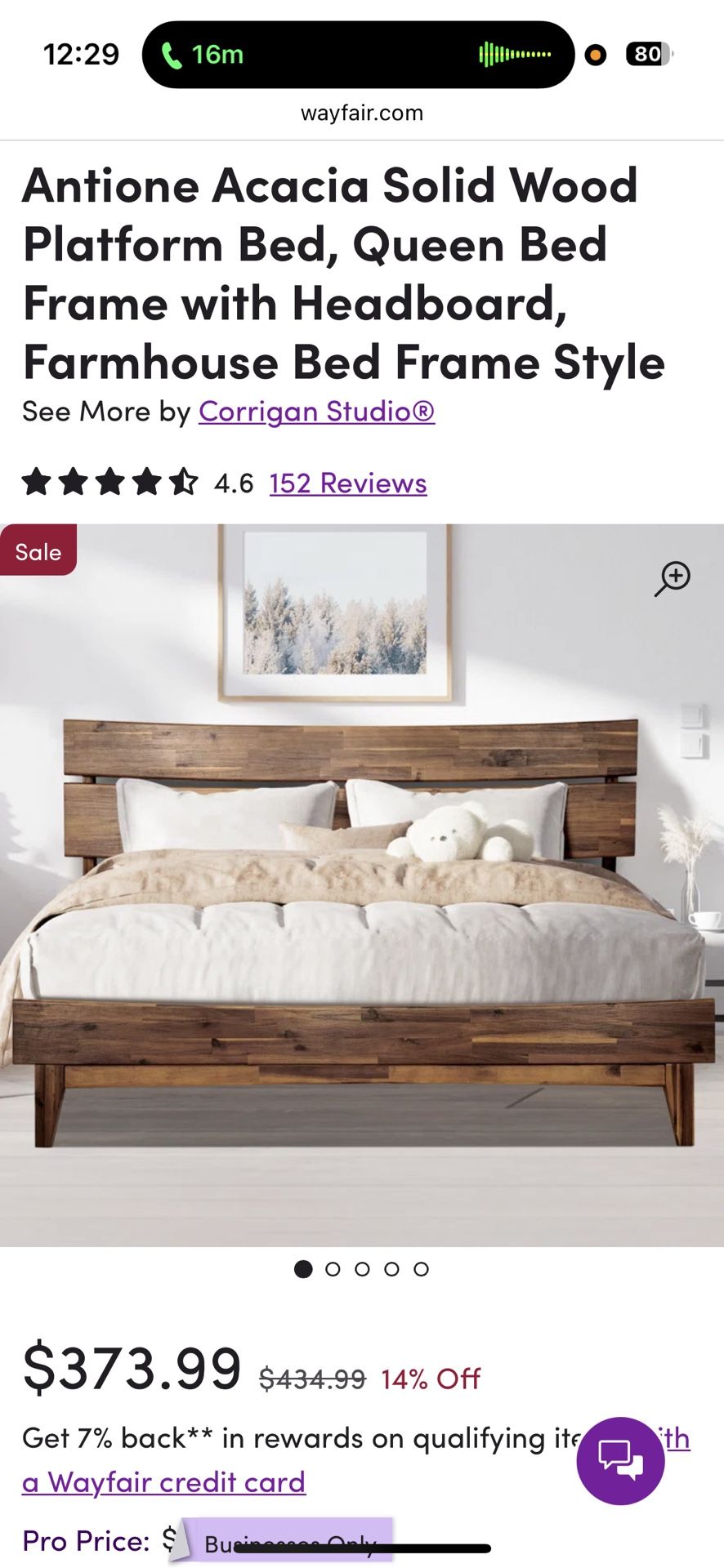 Real Wood Long Bed Frame