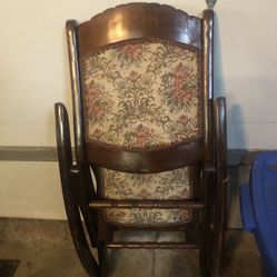 Antique/Vintage Folding Tapestry Rocking Chair