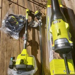 Ryobi gas 2cycle 25cc power unit+weed wacker/eater/trimmer attachment+blower attachment
