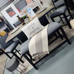 🙋‍♂️6pc Pub Table Chairs Bench , 👉Furniture Sectional, Queen Bed, Bunk Beds Avail 