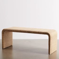 Woven rattan waterfall-style coffee table