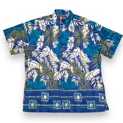 Chaps Ralph Lauren 100% Cotton Tropical Hawaiian Button Up Shirt Men’s Size XL 