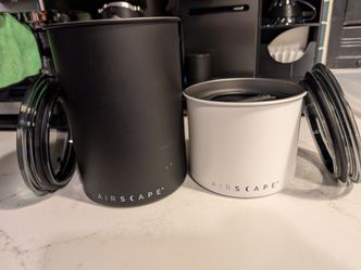 Airscape 500g (1lb) & 250g (1/2lb) coffee storage canisters