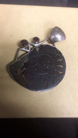 Ammonite fossil pendant