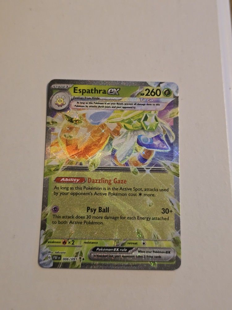 Espathra ex 006/091 Sv: Paldean Fates Holo - Pokémon Card