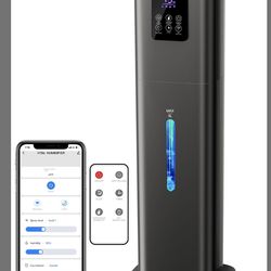 Hiswelle 8L Smart Humidifier For Large Room Bedroom, Cover Up To 505ft², Easy Top Fill, Remote & APP Control, Aroma Box, RGB Light, Last 48 Hours Suit