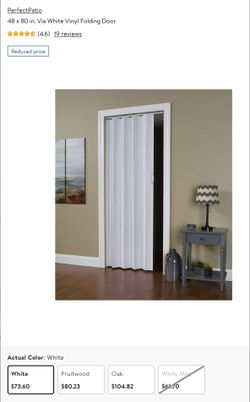  Oakmont White PVC Folding Door Fits 48"Wide x 80"High