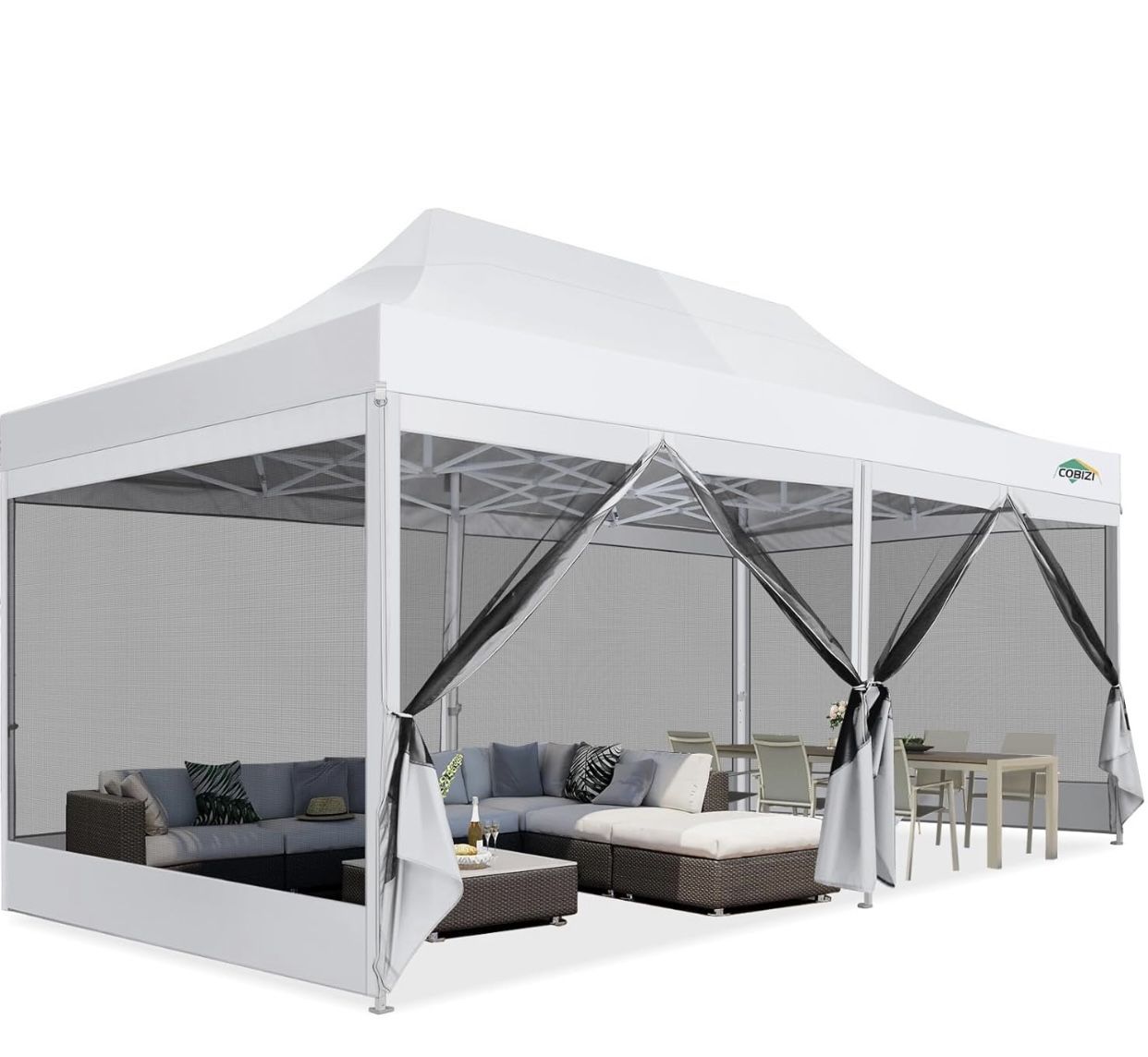 COBIZI 10x20 Canopy Tent, Heavy Duty Pop up Canopy with Sidewalls