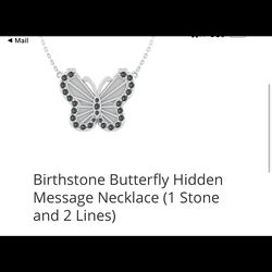 Birthstone butterfly necklace