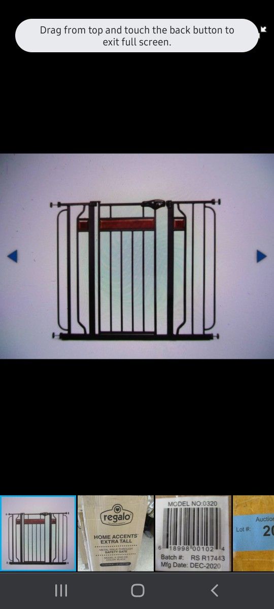 REGALO HOME ACCENTS 37 IN. EXTRA-TALL METAL WALK-THROUGH SAFETY GATE
30-46"wide X 37"tall