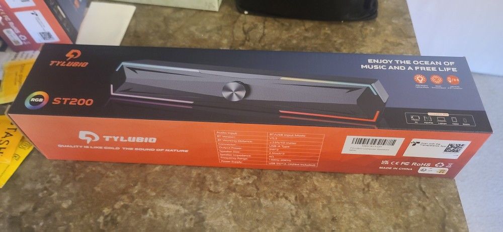 Bluetooth soundbar speakers for desktop, tablets, ipads, phones, gamin