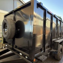 New Scissor Lift Hydraulic Dump Trailer with Ramps 