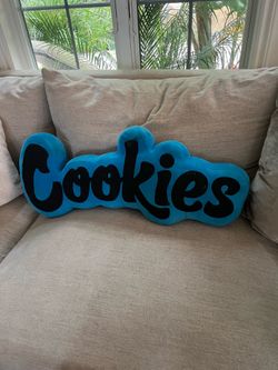 Cookies brand blue and black pillow