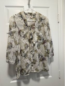 Womens Floral Blouse, Tie Front