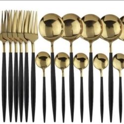 RETAIL $50 24-Piece Stainless Steel Cutlery Set