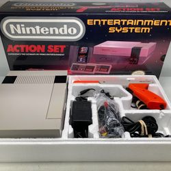 Nintendo NES-001 Video Game Console Complete Set W/Manuals Game Box 