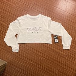 BRAND NEW: TLF - Train Long Sleeve Crop, White, Small