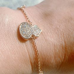 Stunning 18K Vermeil pavé created diamond sulu gourd Bracelet