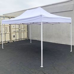 $145 (New in Box) Heavy-duty 10x15 ft outdoor ez pop up canopy party tent instant shades w/ carry bag (white, blue)