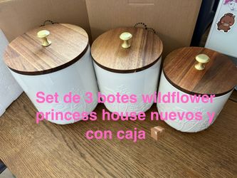 Botes wildflower set de 3 👉 princess house todo nuevo y con caja 📦