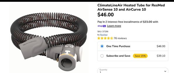 Resmed air sense 10 and air curve 10 tube