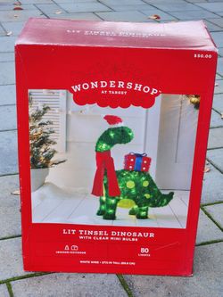Lit Tinsel Dinosaur 