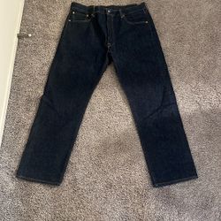 Blue Levis 501s Shrink to fit 38x32