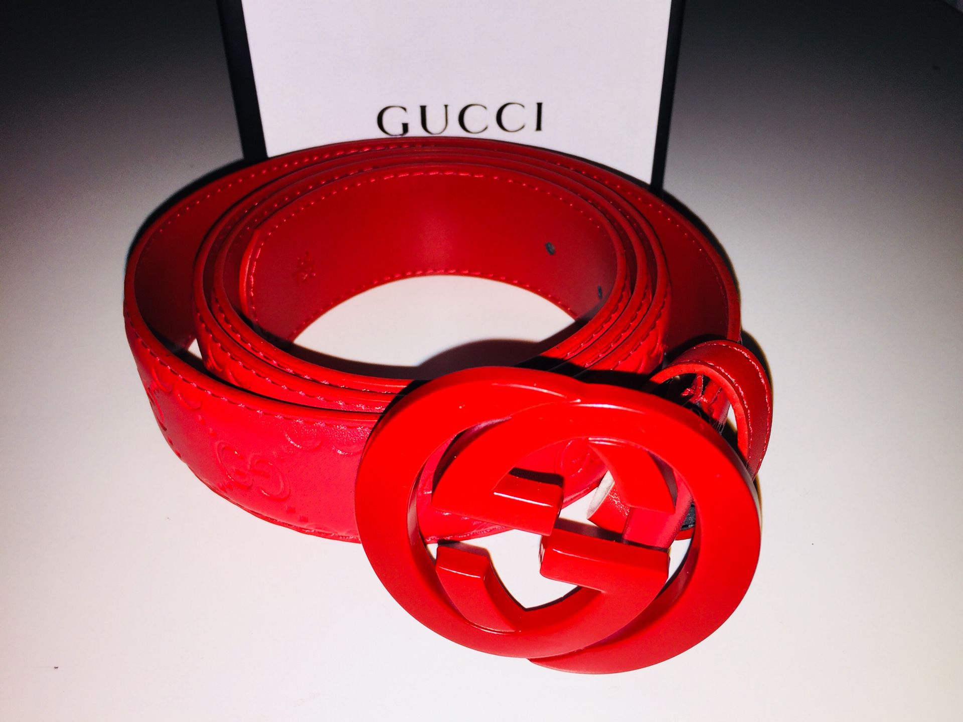 All red Gucci belt!