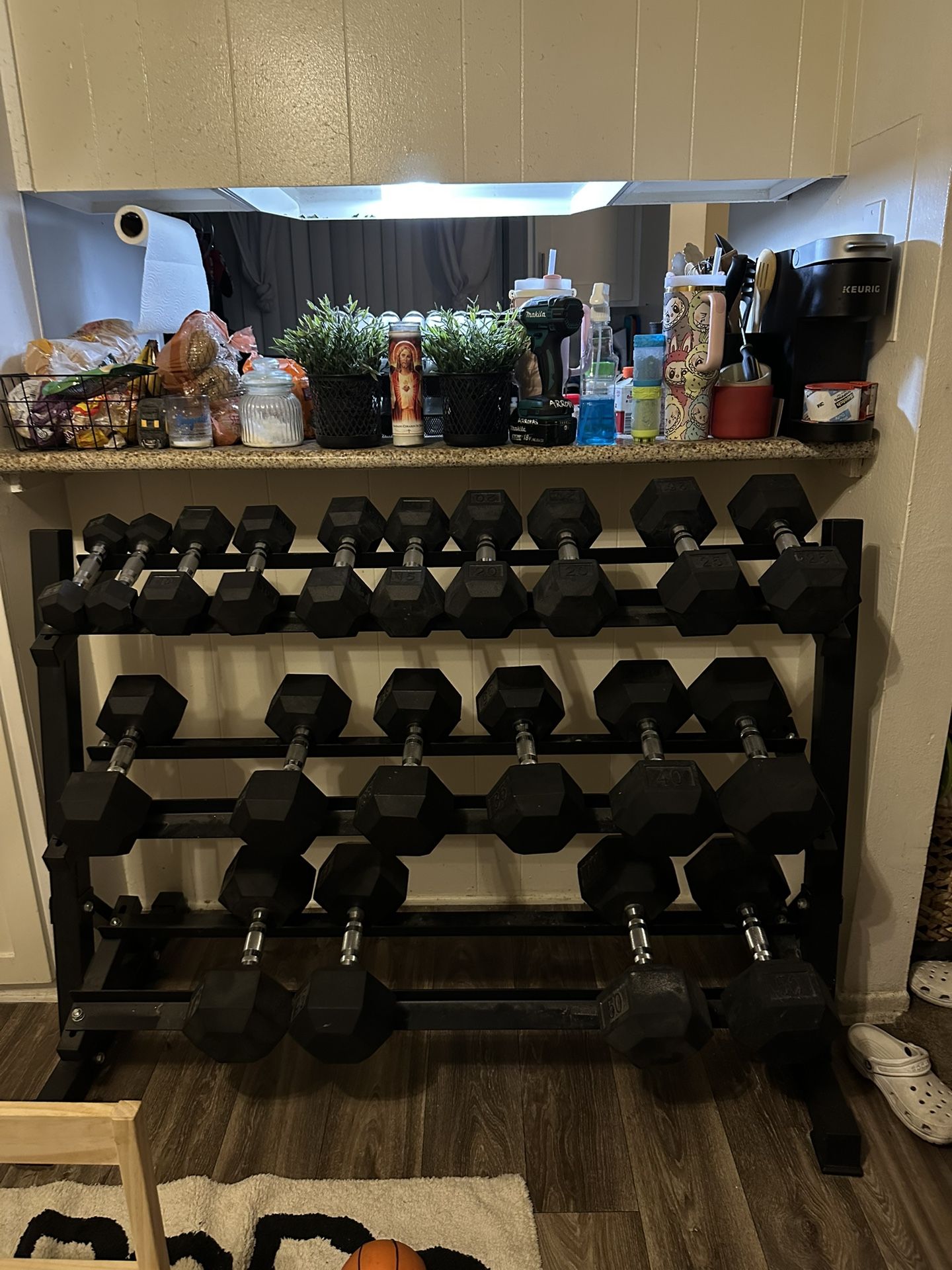 gym weight rack