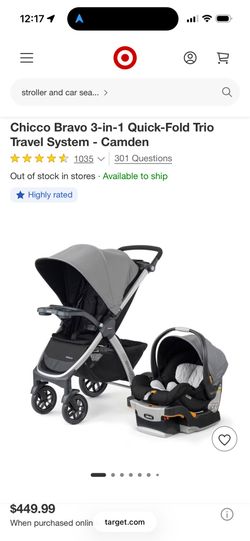 Chicco Bravo 3-1 Car Seat Stroller And Base