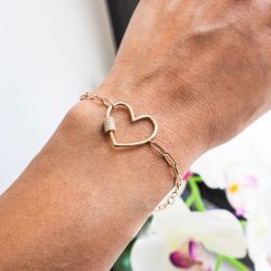 14k Gold Heart Bracelet