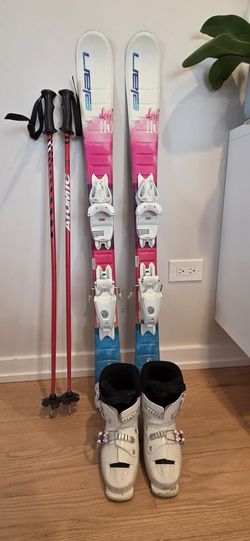 Elan Sky 110cm Skis, Atomic Ski Boots 20.0/20.5 - 247mm, Atomic Ski Poles 95cm - 38"