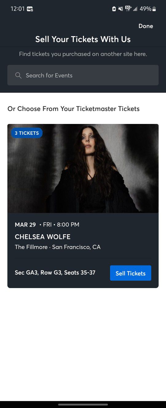 Chelsea Wolfe 3/29 concert at the Fillmpre in SF