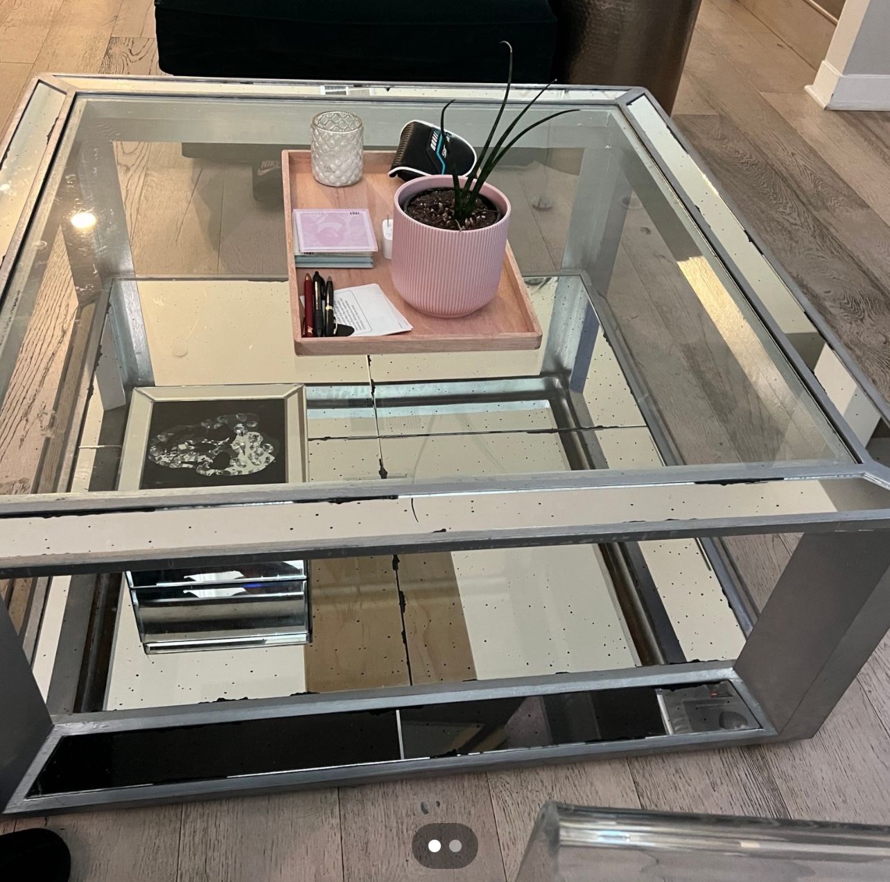 Z Gallerie Pascual Mirrored Coffee Table