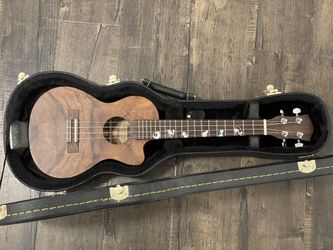 Bruce Wei Custom Shop Tenor Ukulele Solid Acacia Koa Cat Inlay