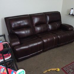 Leather Reclining Couch 