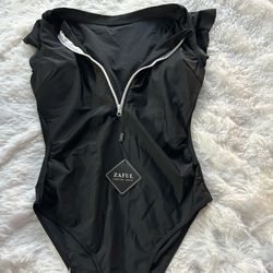 Sexy Zipper Up Bathing Suit Size: M