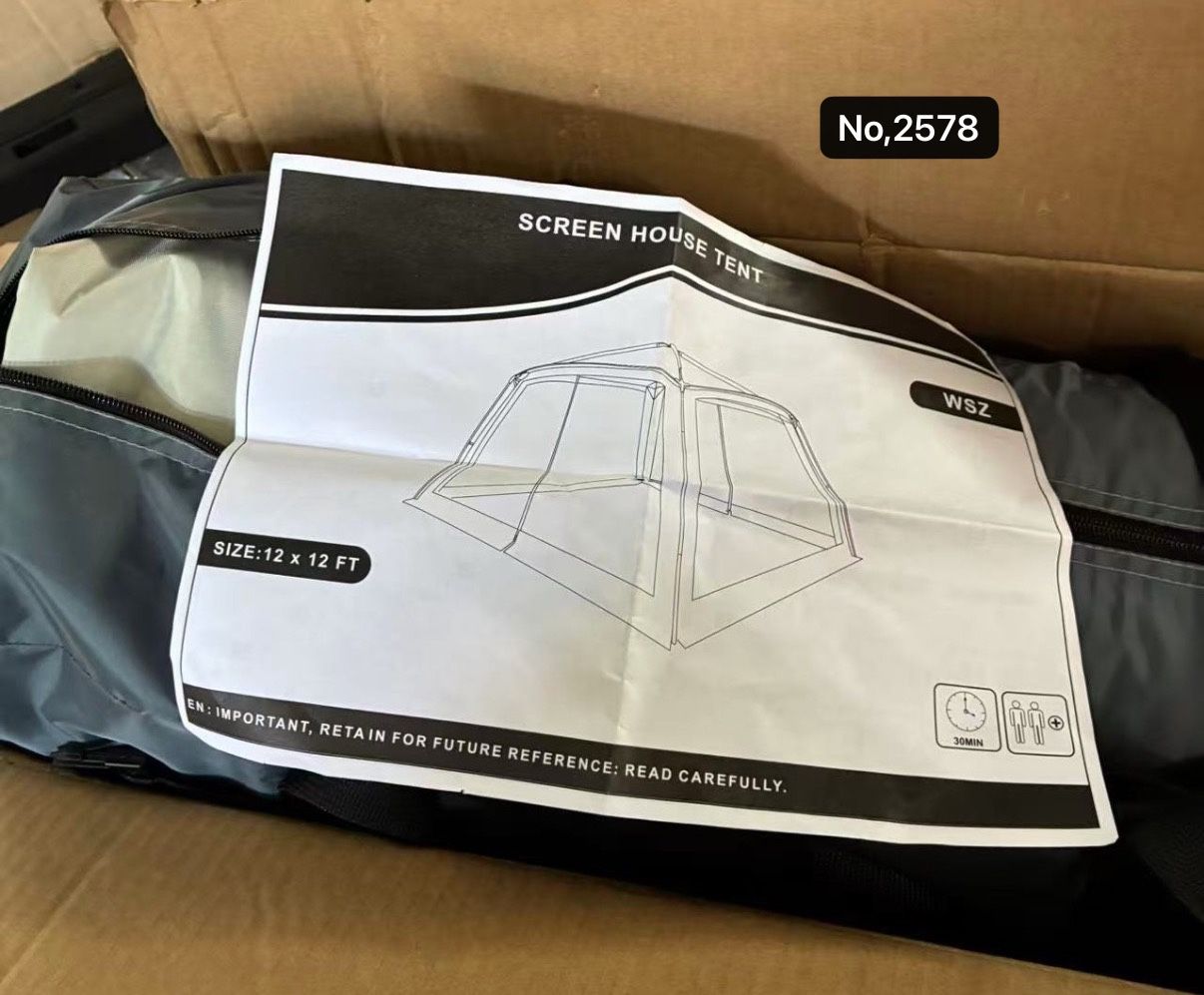 12x12 Screen Tents for Camping 8 Person Large Camping Canopy with 2 Doors and Mesh Walls UV50+ Sun Shelter for Patios Outdoor Party Events and Family
