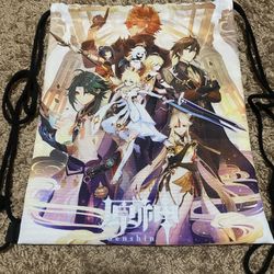 Anime Genshin Impact Drawstring Cinch String Bag Backpack